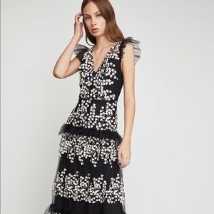 BCBG Floral Vine Appliqué Gown